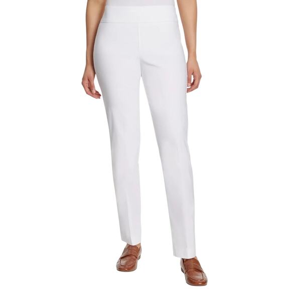 Gloria Vanderbilt Women’s Tummy Control Pull On Slim Dress Pants White Size 2S - Picture 1 of 3